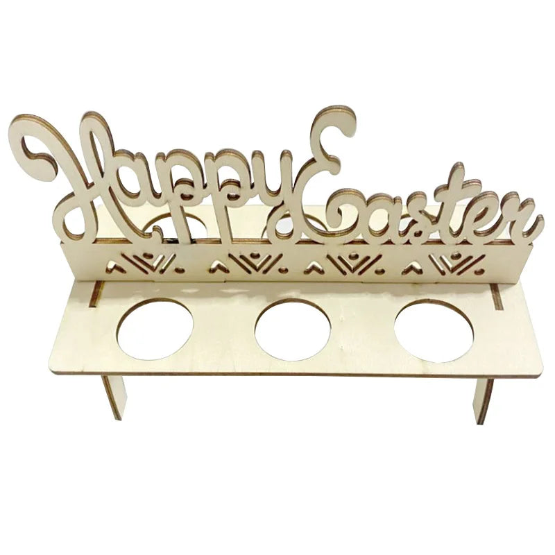 Easter and Thanksgiving 3 Egg Holders Household Egg Holders Easter Accessories Holiday Holders Easter Holiday Supplies Decorative Wooden Egg Holders