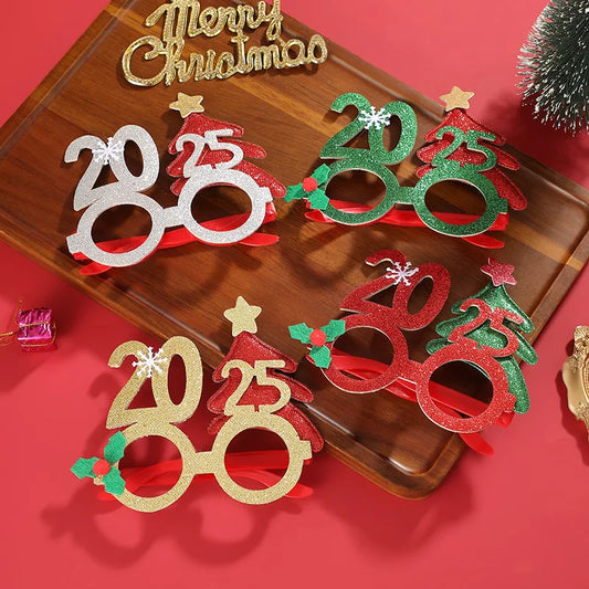 1 Wedding Party, Wholesale Christmas Decoration 2025 Christmas Glasses Electroplating Glitter New Digital Funny Christmas 2025 Glasses