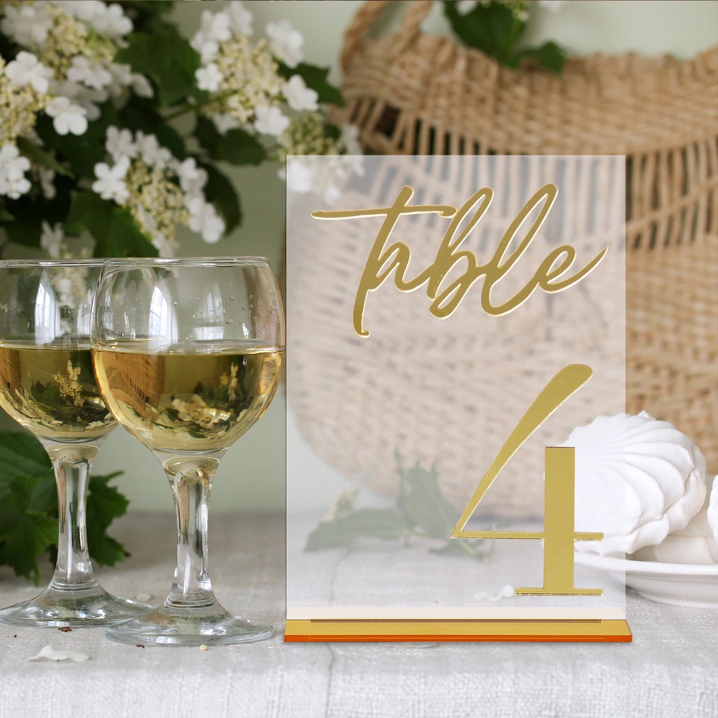 1 wedding party, matte 3D acrylic table number and holder wedding reception party restaurant ornament gold modern acrylic wedding logo