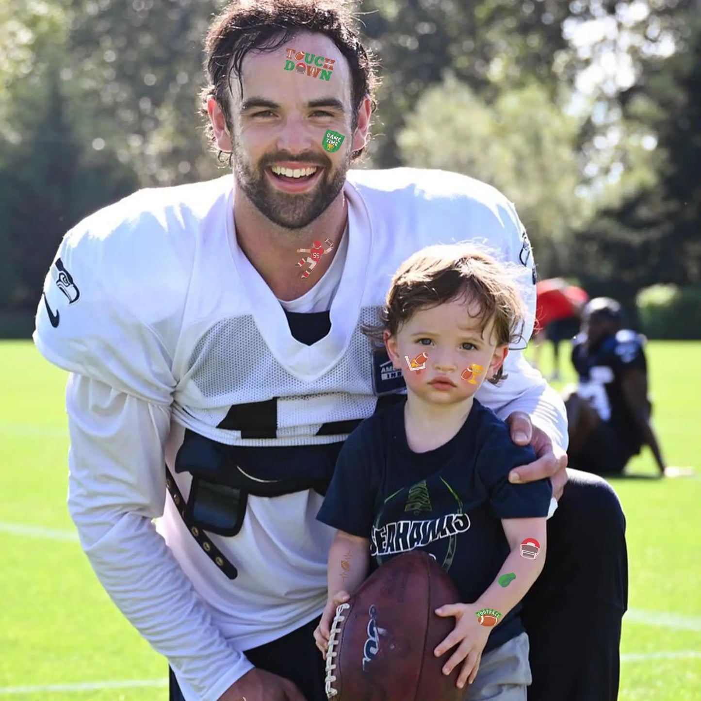 Birthday Party Football Temporary Tattoo-81, Sports Birthday Party Touchdown Team Party Supplies Football Game Party Decoration