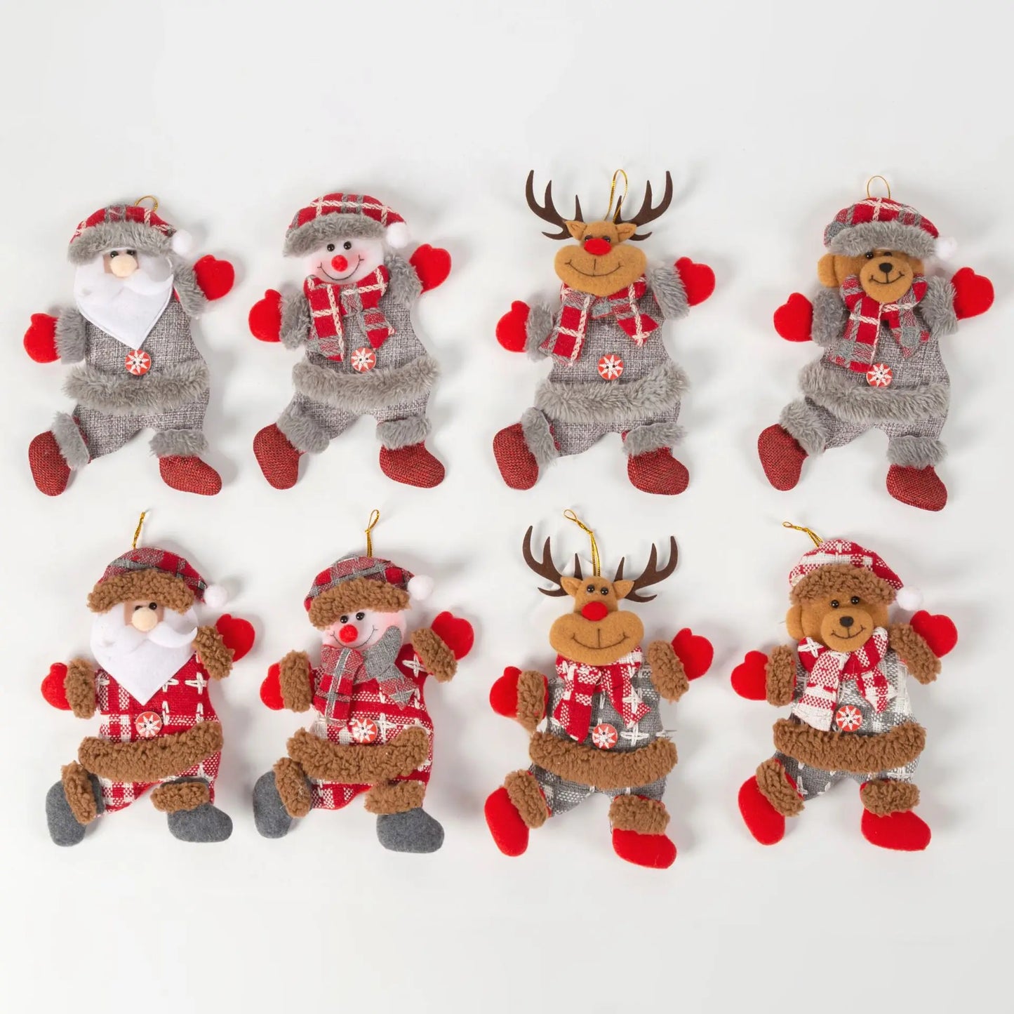 Christmas decoration eight dancing Christmas doll snowman deer bear rag doll Christmas pendant