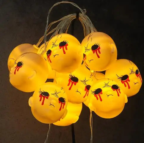 Halloween & Death Day 1.5m 10 Lights Custom Halloween Holiday Themed Party Bar Decoration Props Skull Ghost Halloween Horror Grimace Doll Light Emitting Diode Lights