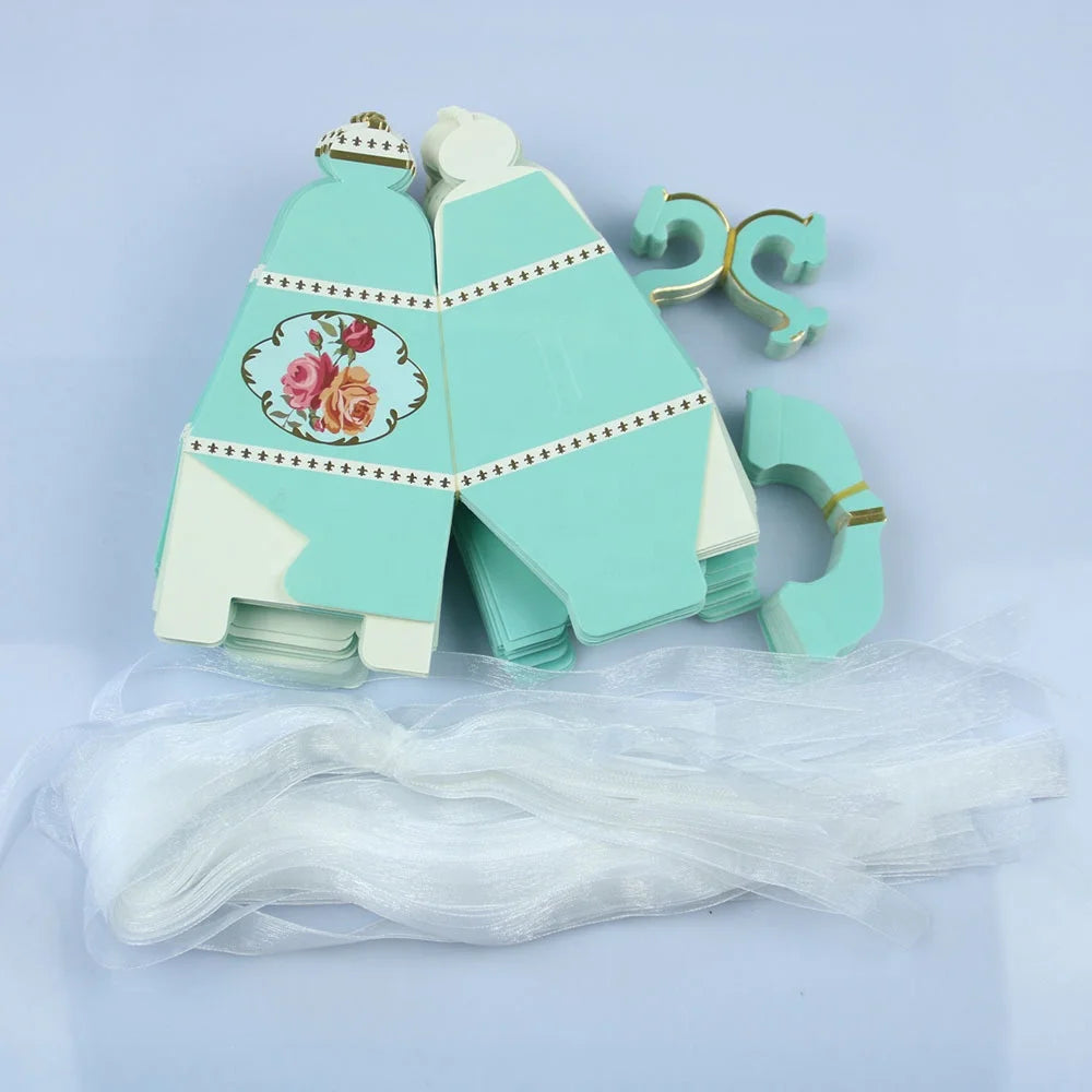 Birthday Party 2 Hot Sale Custom Teapot 6 Piece Set Folding Box Paper Bag Wedding Baby Shower New Year Candy Gift Box Party Decoration