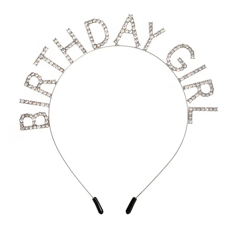 Birthday Party 2 Alloy Birthday Girl Headwear Happy Birthday Gift Rose Gold Rhinestone Party Headband