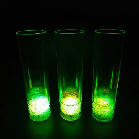 Halloween & Day of the Dead Dark Party Fun Event Glowing Liquid Activation Glitter Light Emitting Diode Plastic Adult Disposable Long Drinking Cup
