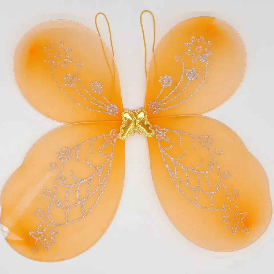 Halloween & Day of the Dead Yellow Dress Fairy Butterfly Children's Costume Short Skirt Wings Strap Headband Ballet Costume Set