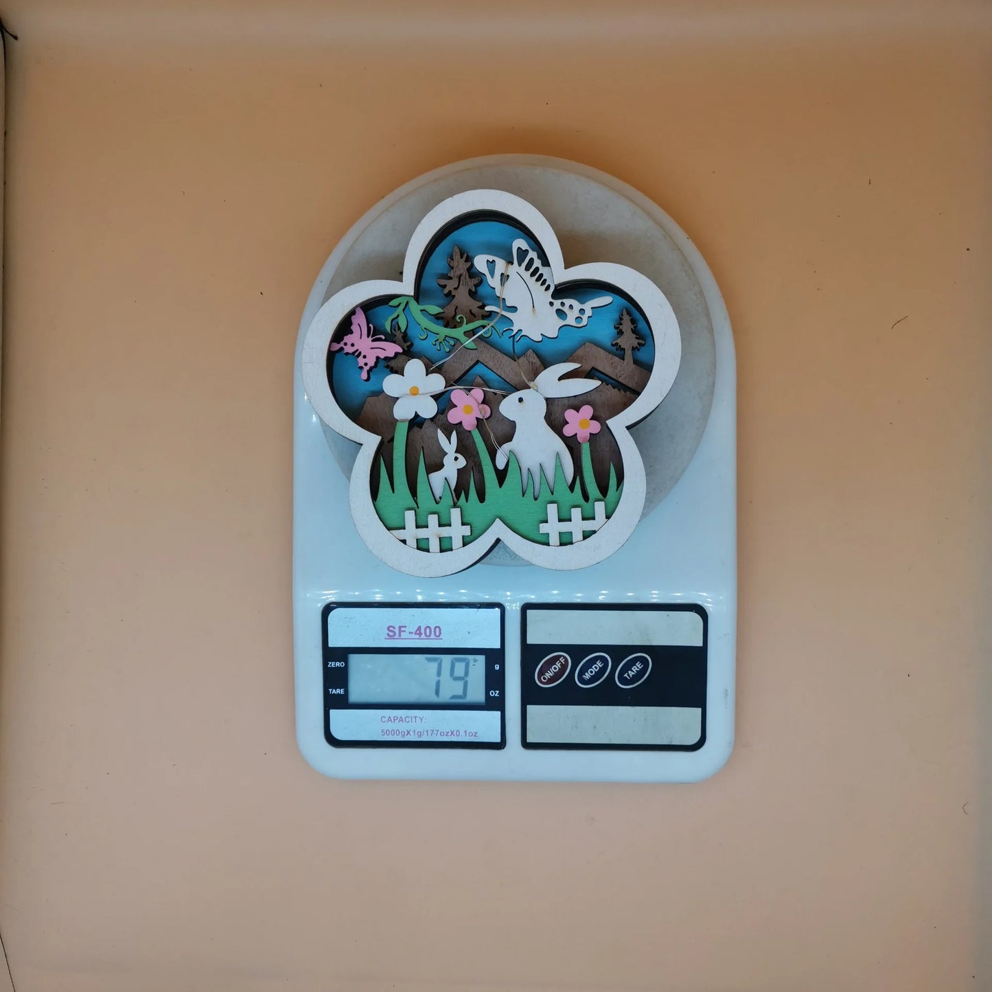 Easter and Thanksgiving 3 Wooden Crafts Floral Lighting Creative Home LED Lights Pop It Easter Bunny Ornaments Easter Bunny Peep