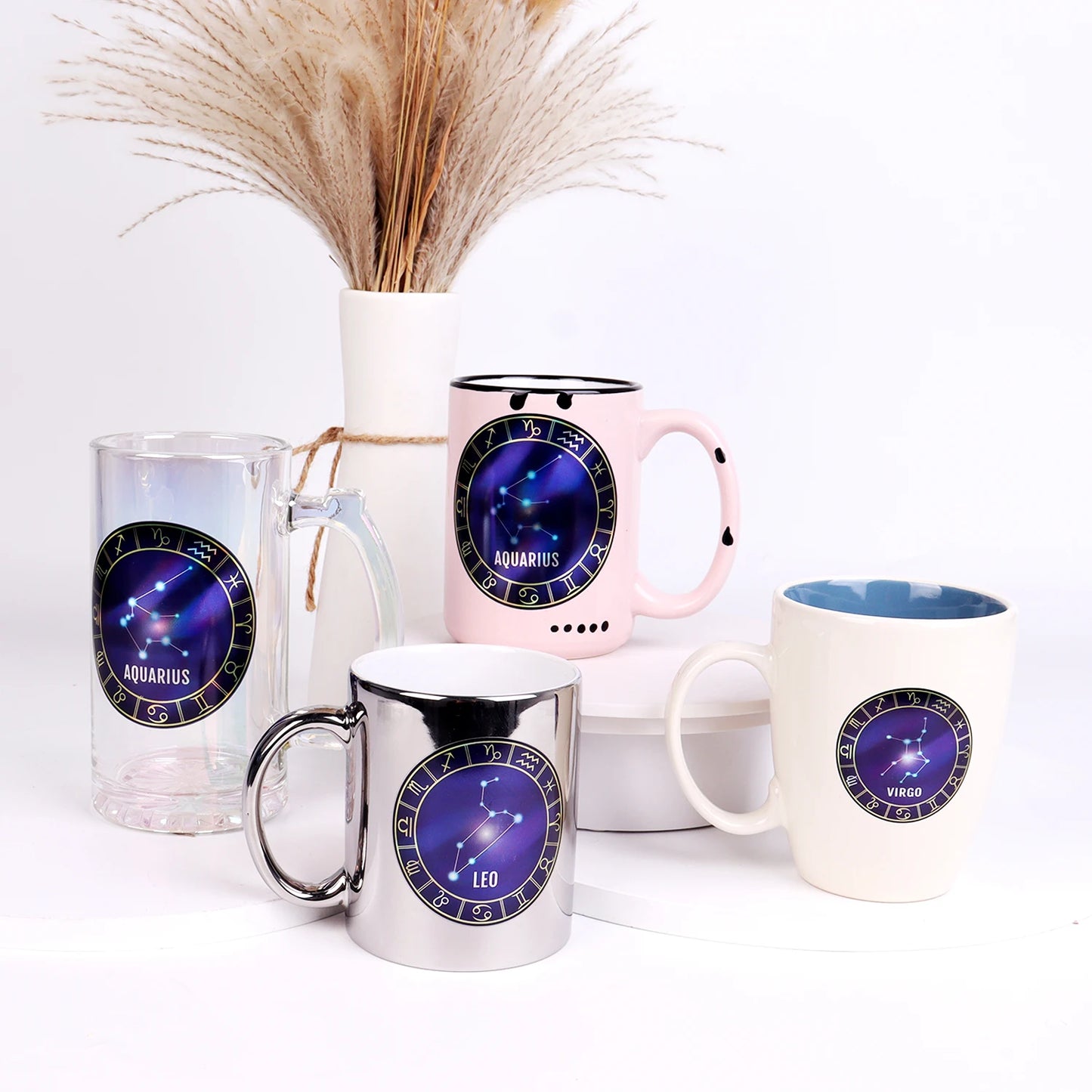 Coffee Cup Mother's Day Mug New Release Porcelain Sublimation Ceramic Milk Tea Cup 12 Different Constellation Cups Ceramic Coffee Cup New