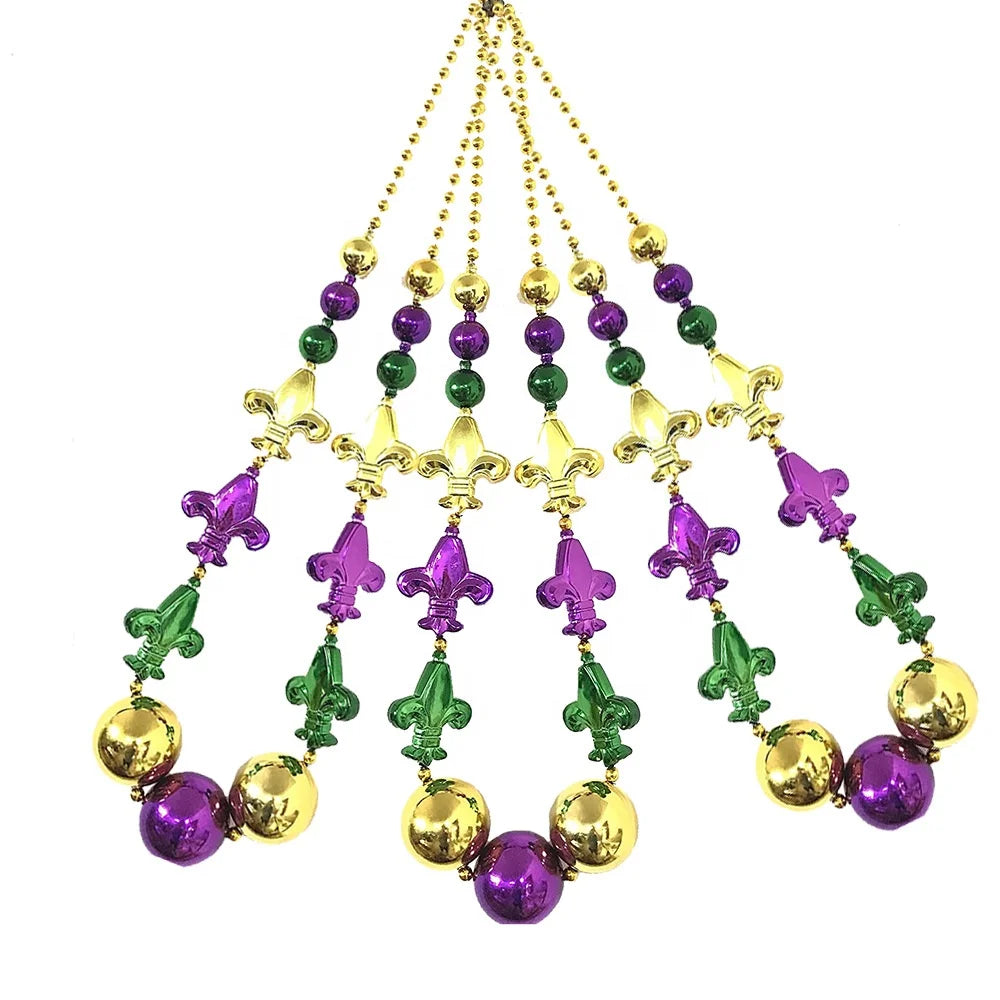 Carnaval Carnival Celebration Bead Necklace Various Metallic Bead Necklace 46 Inch Giant Ball Bead Necklace