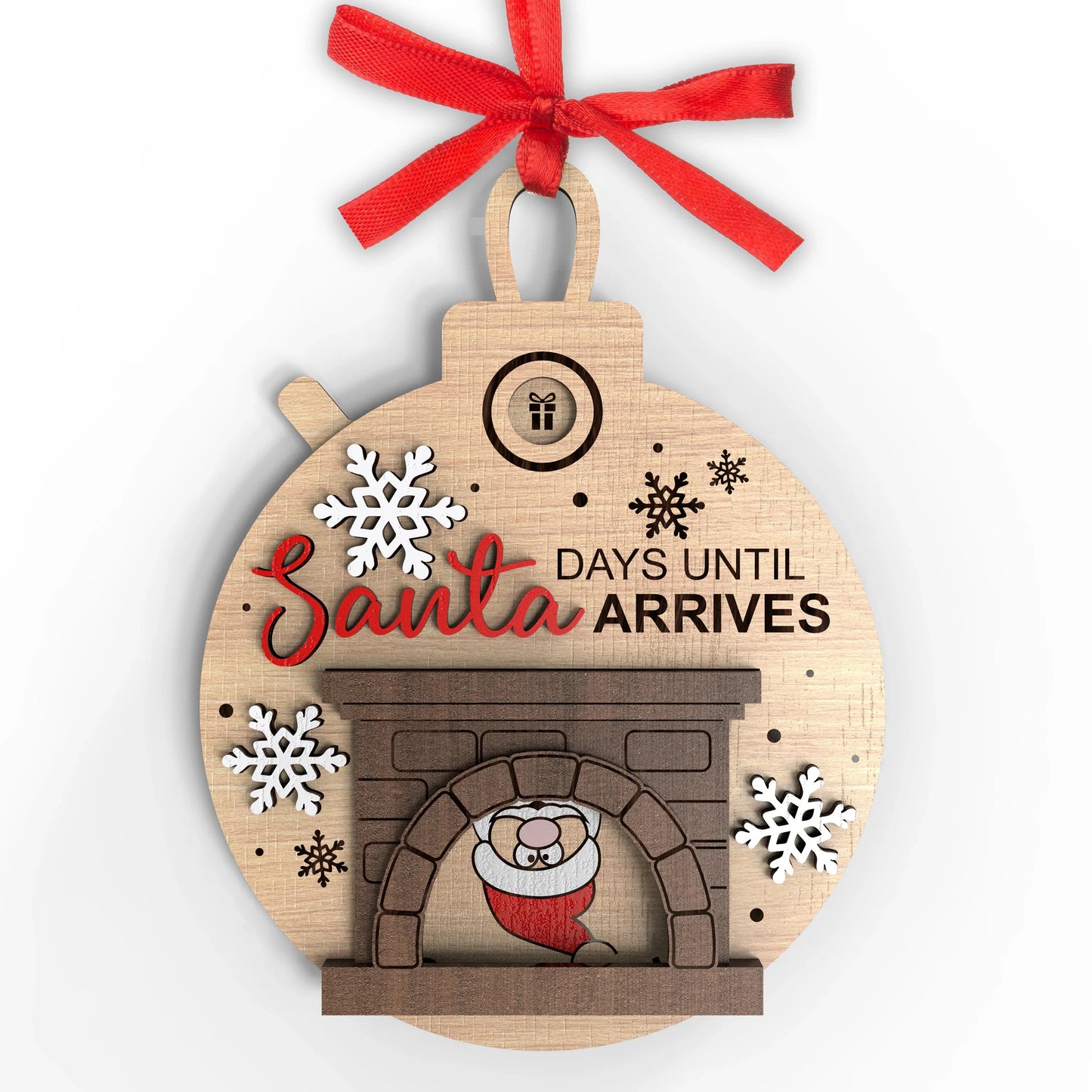 Santa calendar snowflake Santa clown calendar fireplace countdown Christmas decorations countdown until Christmas