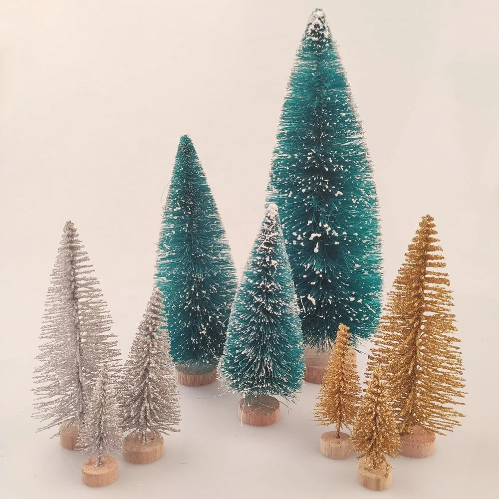 2022 Christmas Party Home Decoration Christmas Party Sisal Tree Small Christmas Tree Mini Christmas Craft Tree