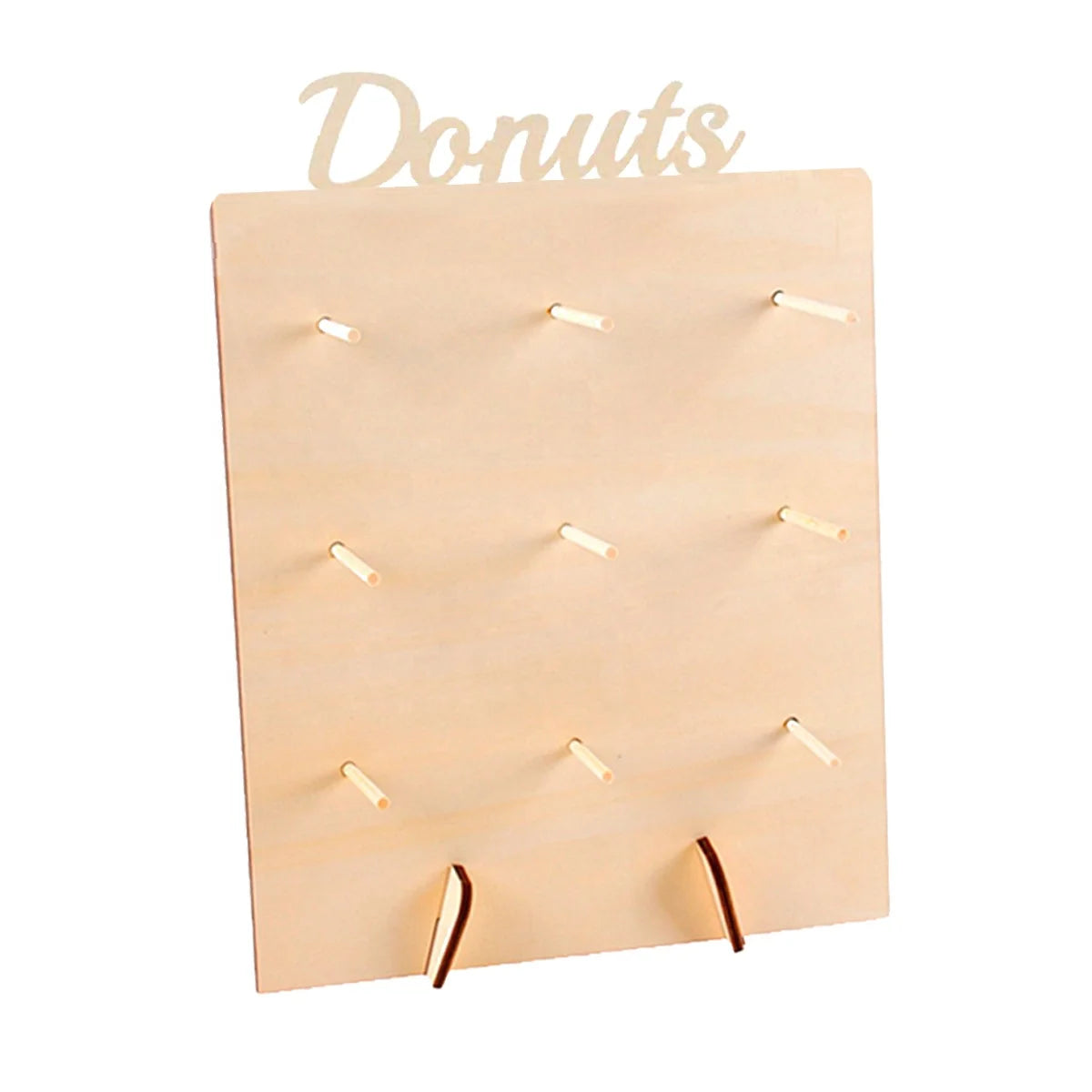 Birthday Party 2 Wooden Donut Wall Display Stand Countryside Wooden Donut Food Buffet Display Stand Reusable Countryside Donut Board Stand