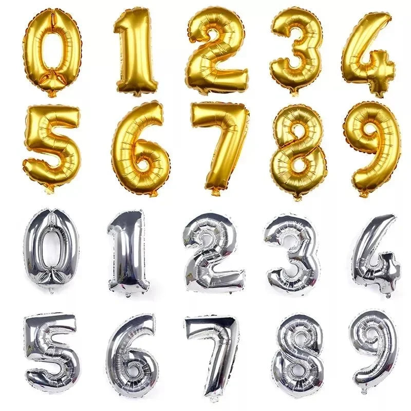 Birthday Party 2 foil globos foil alphabet large number balloons 0-9 digital helium balloons birthday party decorations