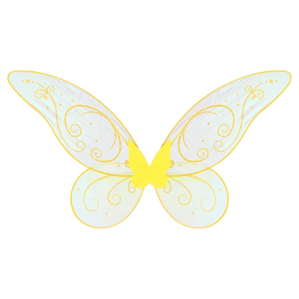Halloween & Day of the Dead Kids Shiny Transparent Fairy Wings Halloween Accessories Elf Angel Wings Butterfly Wings Costume