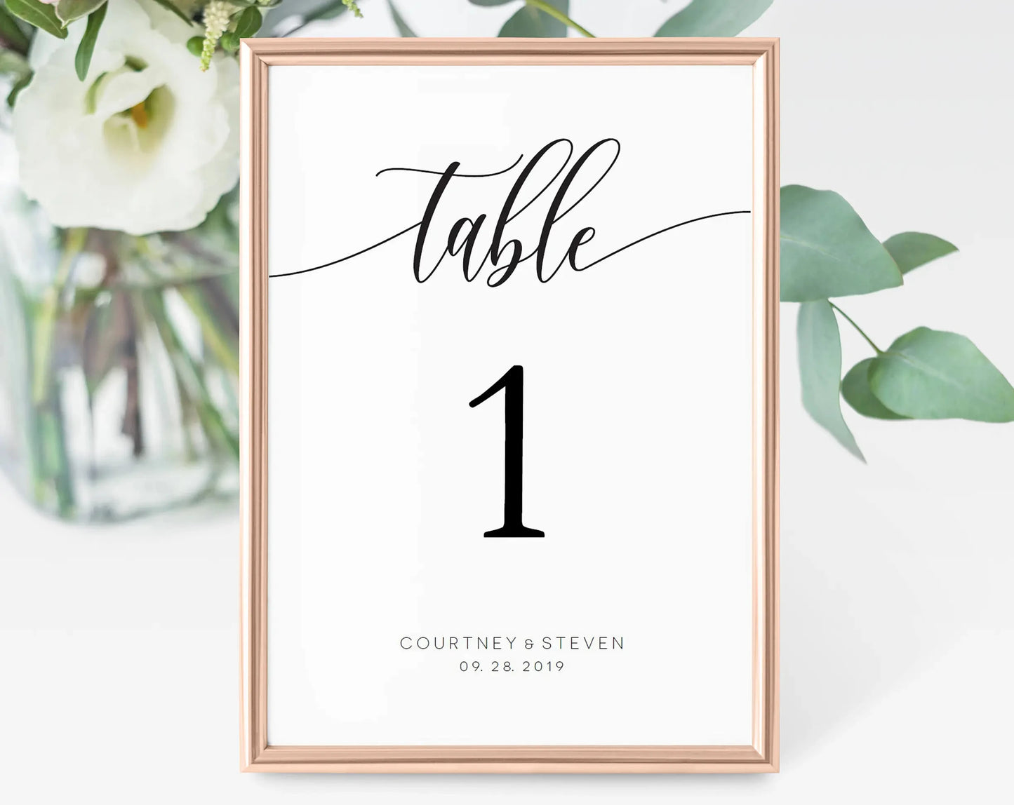 1 Wedding Party 5x 7 Wedding Table Number Printable Custom Paper Table Number Personalized Wedding Calligraphy Table Number