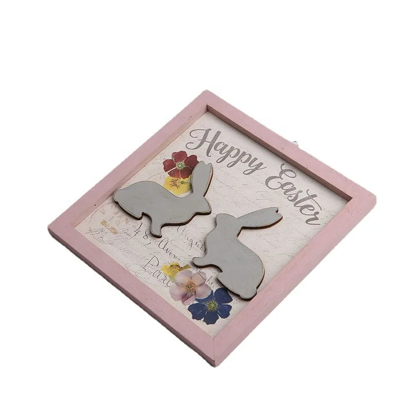 Easter and Thanksgiving 3 Wooden Hunting Rabbit Chicken Hanging Colored Rabbit Wooden Hanging Craft