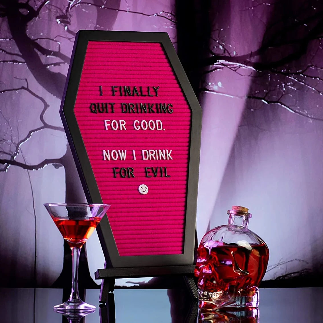 Wooden Crafts, Ghost Goth Halloween Wall Donuts Message Board Family Variable Characters Black Stand Hanger Pink Felt Coffin Letter Board