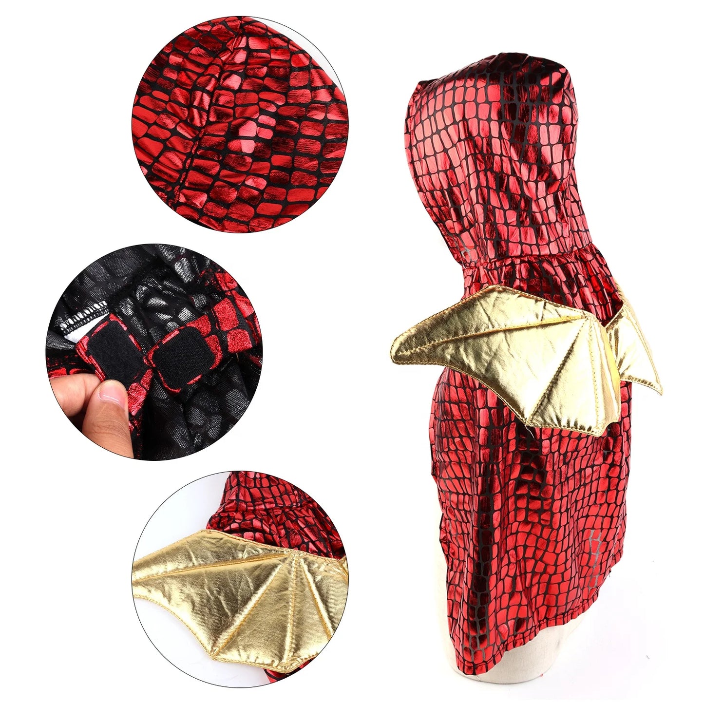 Halloween &amp; Day of the Dead Kids Cape Cosplay Costume Cute Dinosaur Design Costume Cape Red Dragon Cape 