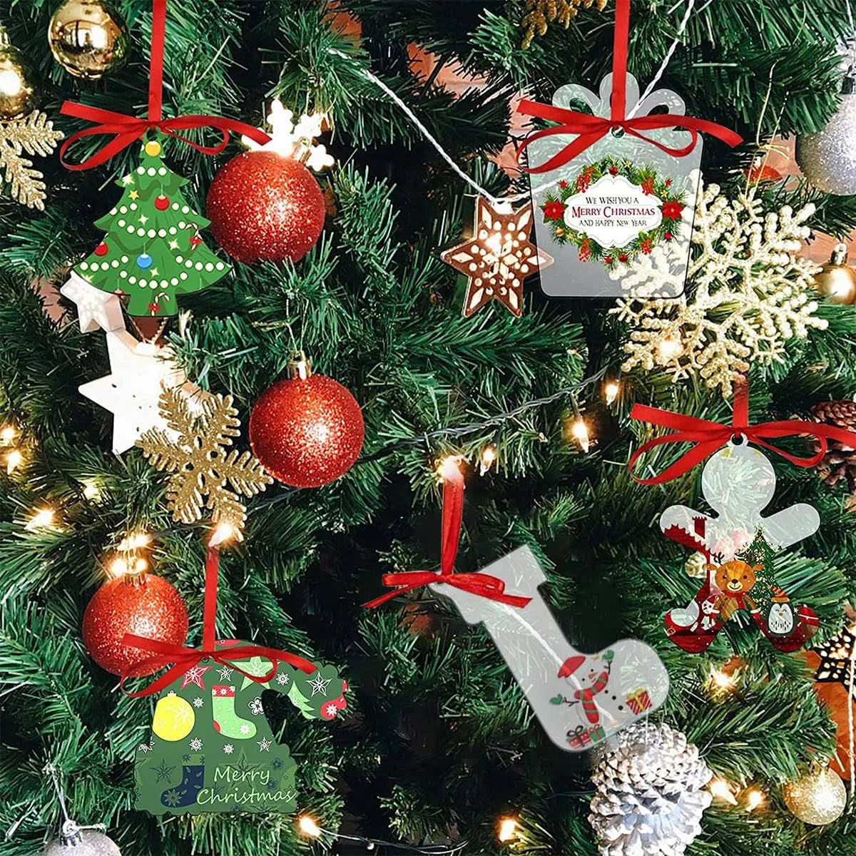 New acrylic 10 pieces DIY tree ornaments can be customized for Christmas ornaments