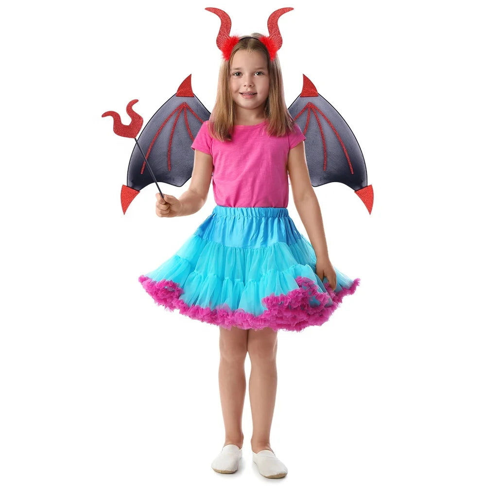 Halloween & Day of the Dead Devil Costume Set Evil Wings Devil Stick Devil Horn Cosplay Party Costume Accessories