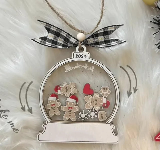 Personalized Gingerbread Hooded Family Christmas Ornaments, Custom Family Ornaments 2024 Cookie Ornaments Christmas Gifts