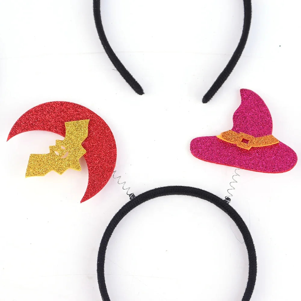 Halloween & Day of the Dead 4 Pieces Halloween Headband Decorations Glitter Ghost Festival Style Funny Party Events Halloween Headwear Supplies