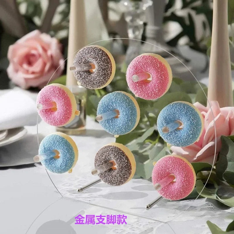 Birthday Party 2 Personalized Donuts Bar Ledge Wedding Custom Acrylic Donuts Display Stand 