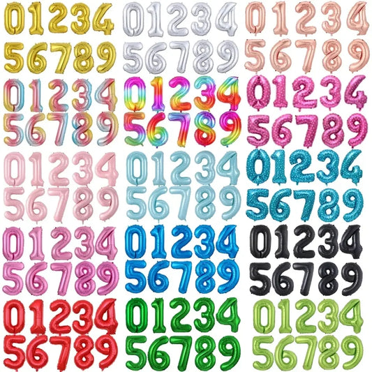Birthday Party 2 foil globos foil alphabet large number balloons 0-9 digital helium balloons birthday party decorations