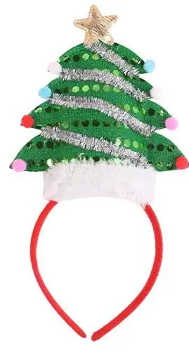 BSCI Custom Design Christmas St. Patrick's Day Party Gift Gold Pentagram Fabric Green Christmas Tree Hairpin