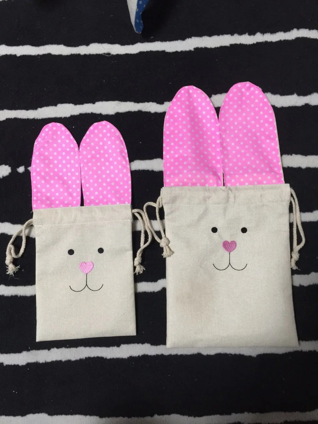 Easter and Thanksgiving 3 DIY Pull-Up Fine Linen Easter Ear Free Party Deals Gift Bags Kids Egg Hunt Stuffed Baskets