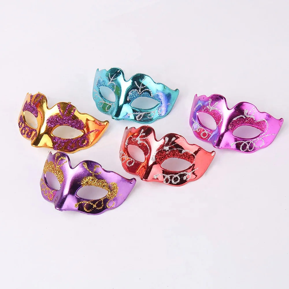 Mini Party Mask Plastic Magnet Mask Christmas Decoration and Cup Logo Miniature Masquerade Mask