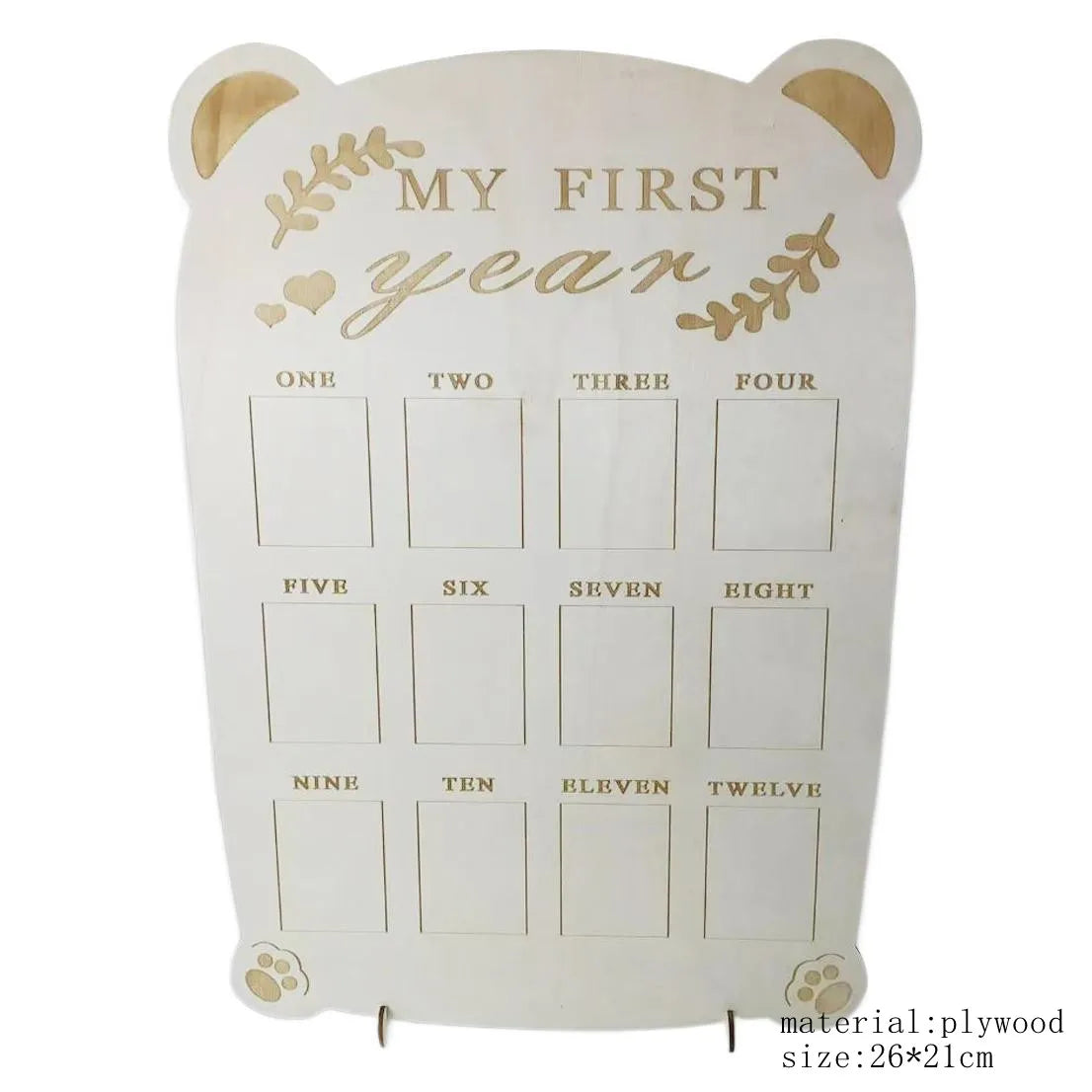 Halloween & Day of the Dead Photo Showcase 12 Months Baby Photo Frame 1st Birthday Nursery Decoration Wooden Board Baby First Year Photo Frame Milestone Board