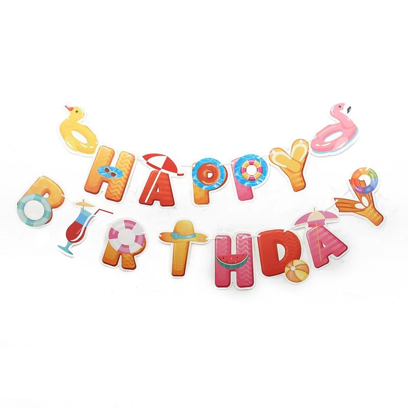 Party supplies Pool party cutlery set for 10 guests, suitable for children's birthday, summer, beach parties