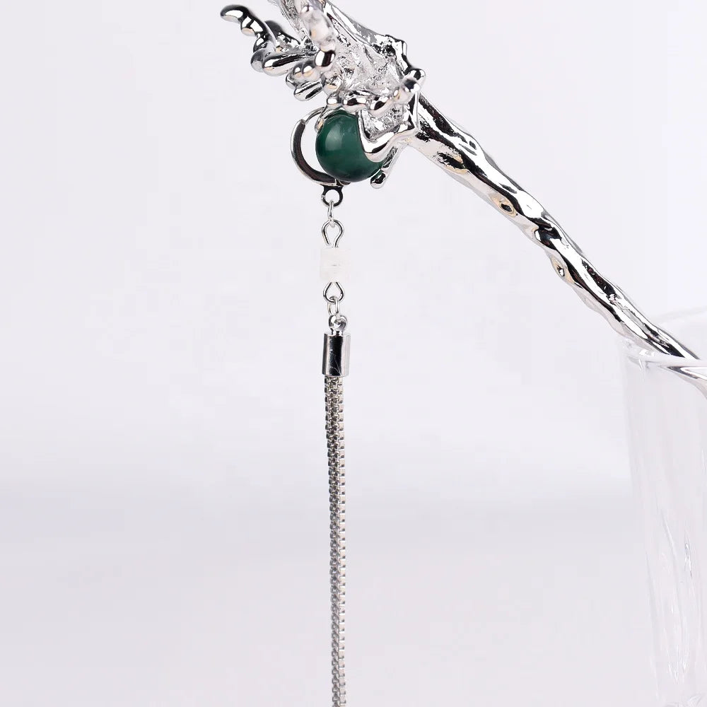 Halloween & Day of the Dead Chinese Style Hair Stick Female Novelty Snake Irregular Silver Wedding Hair Accessories Hair Pin Claw