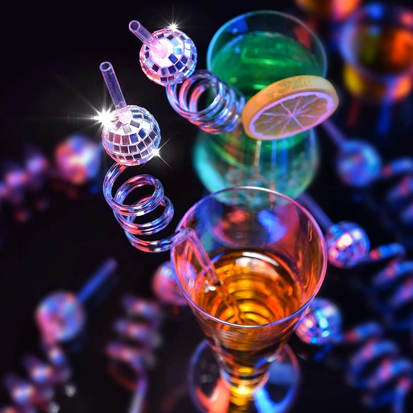 Bachelorette Party 1 70s Disco Party Decorations Mini Disco Straw Decorations 12 Piece Set Mirror Disco Ball Straw