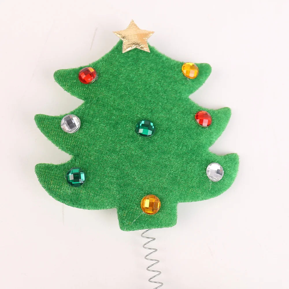 BSCI Custom Design Christmas St. Patrick's Day Party Gift Gold Pentagram Fabric Green Christmas Tree Hairpin