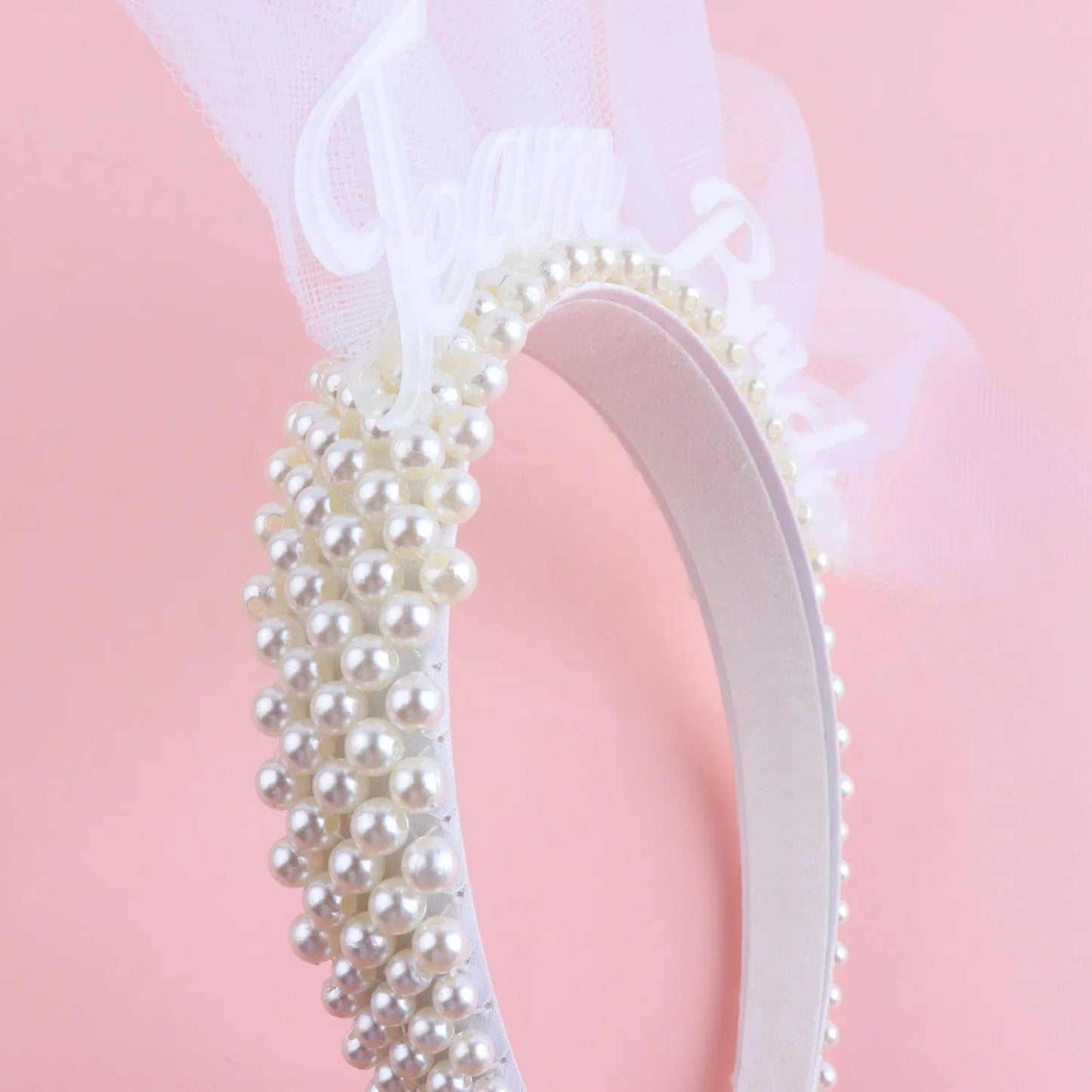 Bachelorette Party 1 White Headwear Bridal Shower Bachelorette Party Pearl Bridal Headband Pearl Beaded Bridal Headband