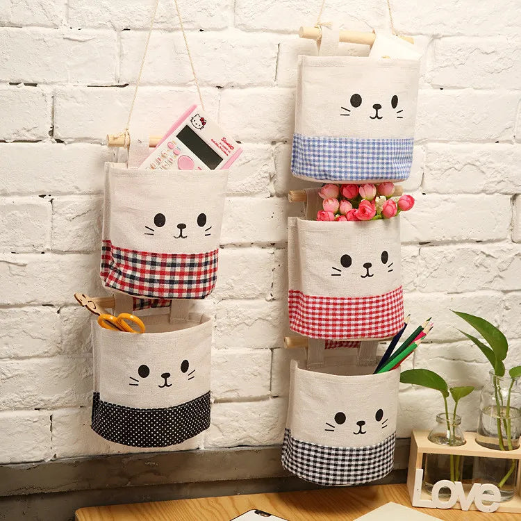 Easter and Thanksgiving 3 Hanging Storage Bag Door Bag Wall Hanging Bag Easter Linen Storage Basket Rack