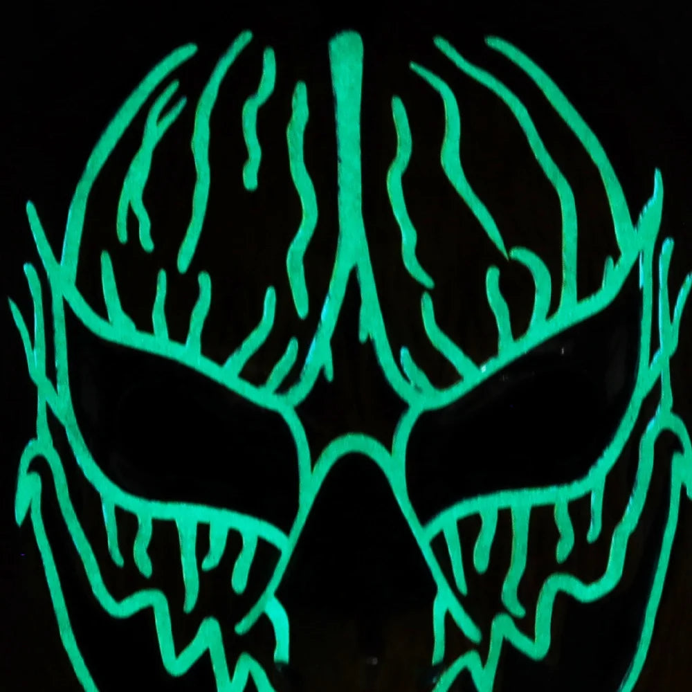 Halloween & Day of the Dead Light Emitting Diode Horror Mask Celebrate Mardi Gras Halloween Party Decoration Plastic Horror Pumpkin Monster Decoration Halloween Sparkle Mask