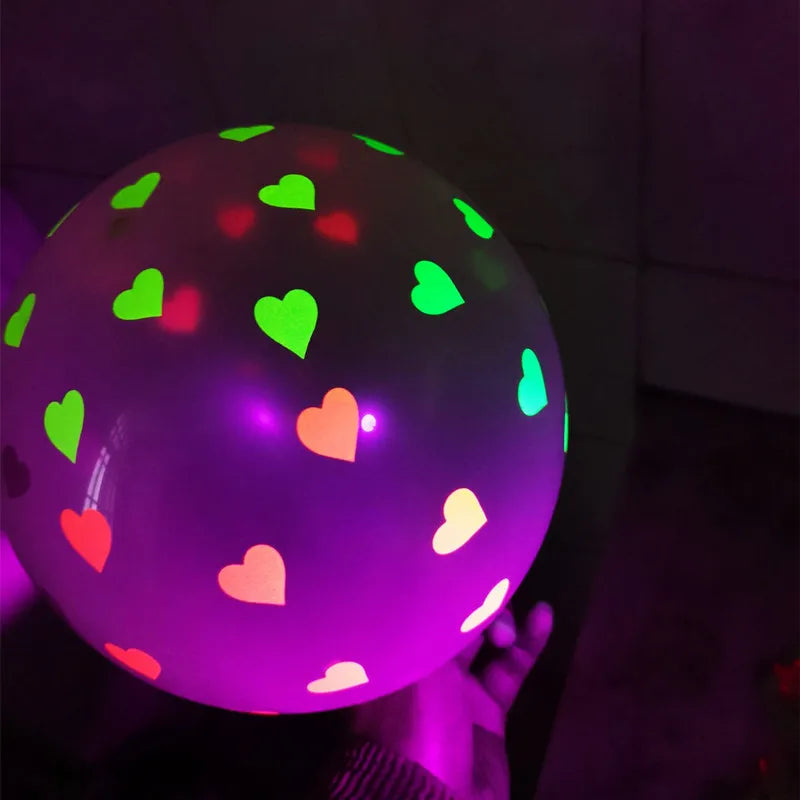 Birthday Party 2-inch UV black light balloon glows in dark neon balloon for wedding birthday bachelorette party decoration