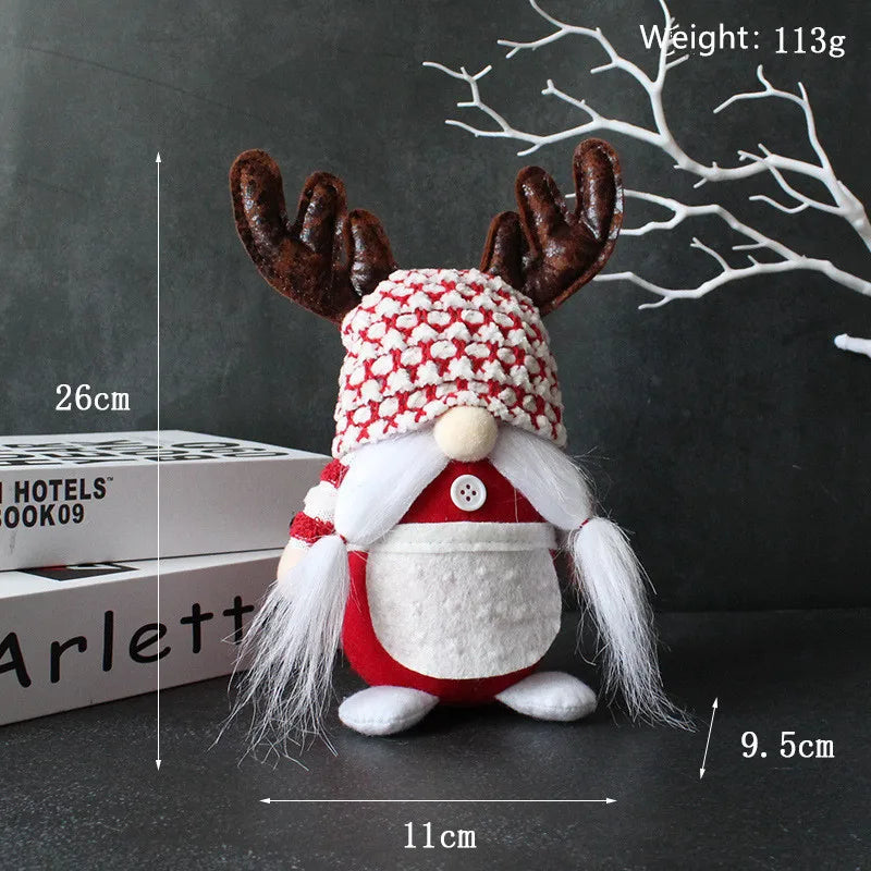 Christmas Standing Reindeer Gnome Hand Filled Faceless Doll Standing Table Ornaments Christmas Standing Gnome Plush