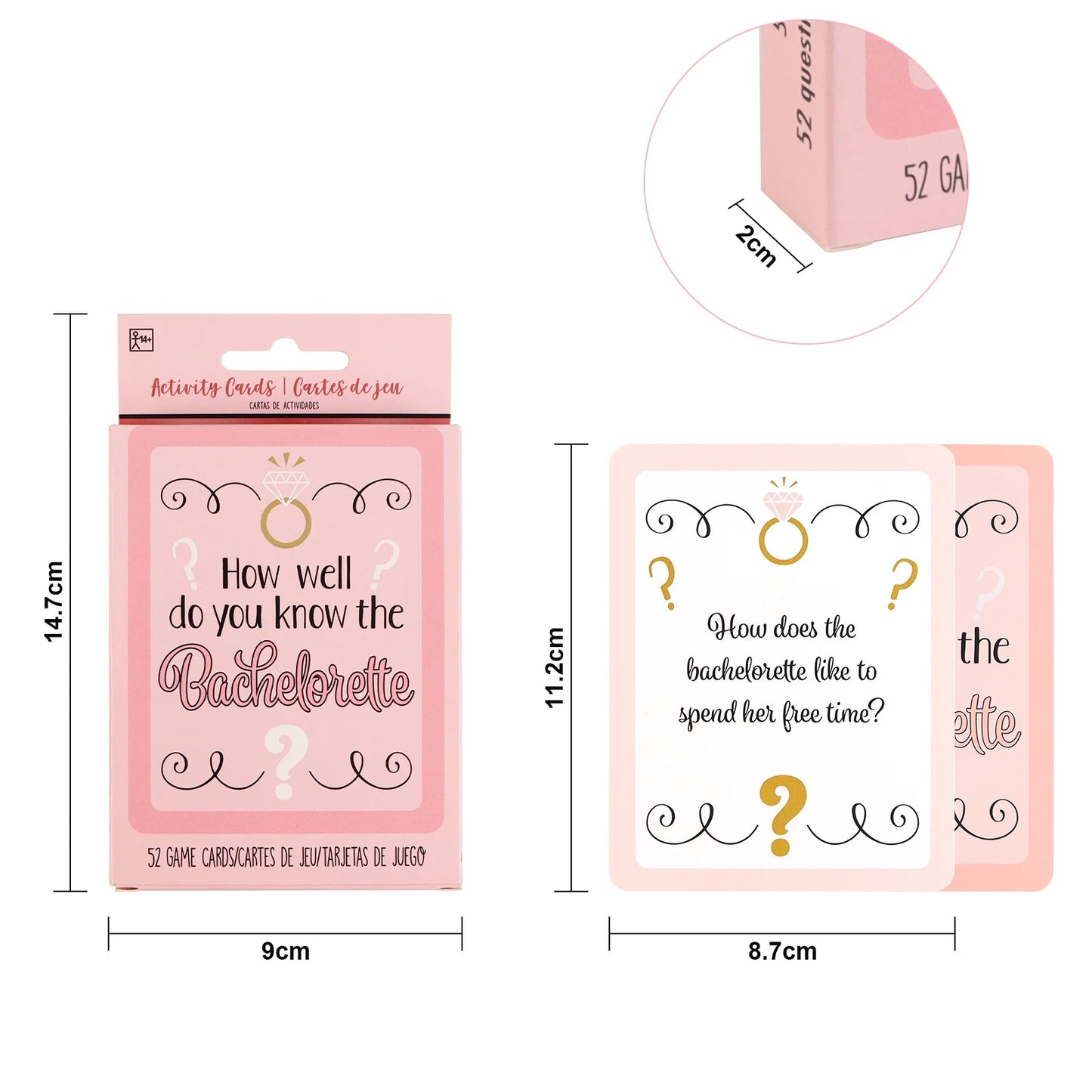 Bachelor Party 1 Guest Bridal Party Game Set Hen and Bachelor Party Pajamas Party Supplies Truth or Adventure Card Game Bachelor Game Card Set