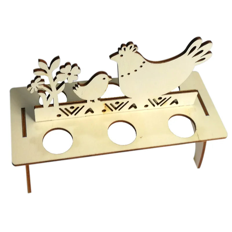 Easter and Thanksgiving 3 Egg Holders Household Egg Holders Easter Accessories Holiday Holders Easter Holiday Supplies Decorative Wooden Egg Holders