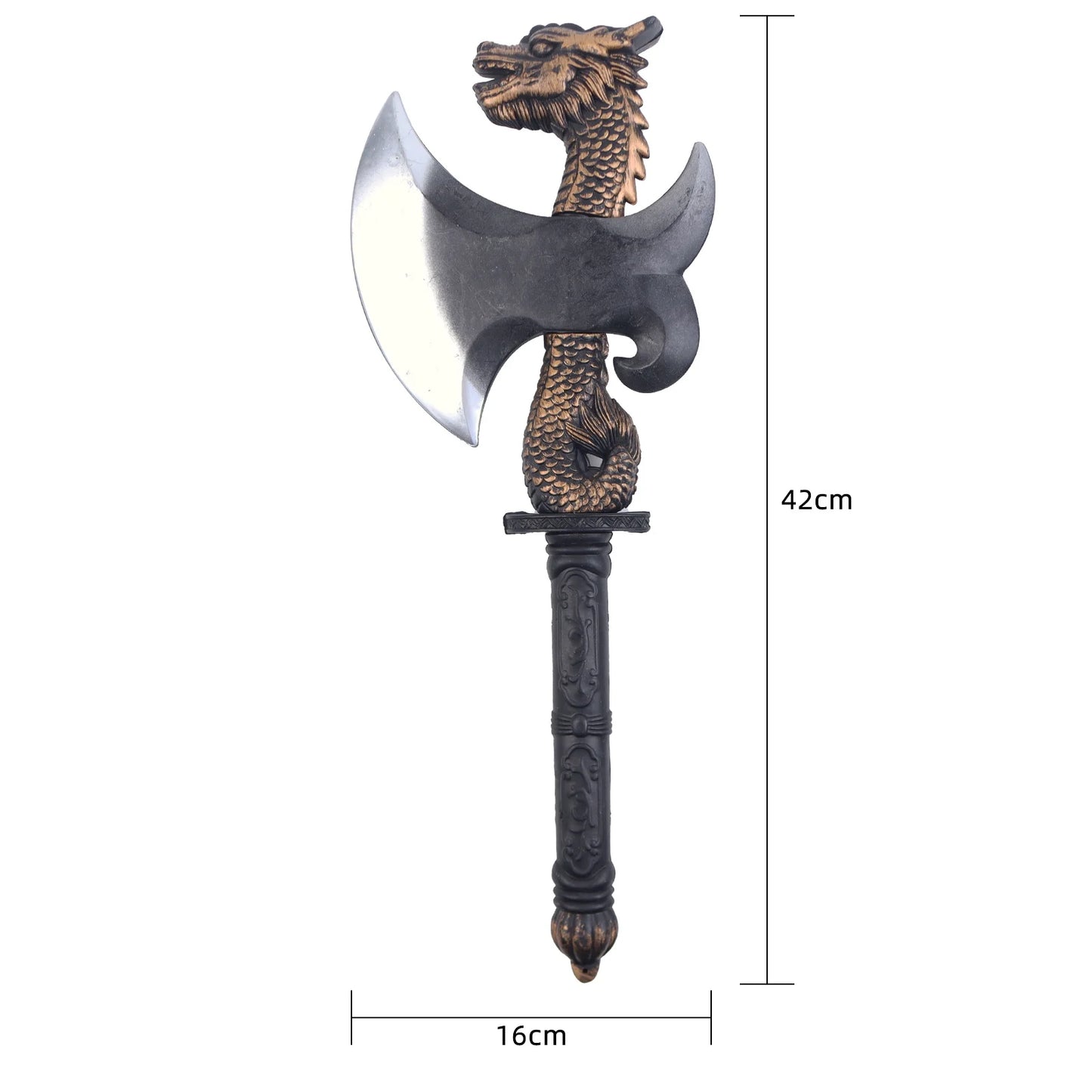 Halloween e Dia dos Mortos 42*16 cm Design Exclusivo Halloween Dragão Escudo Eixo Cosplay Festa Armas Medieval Viking Tomahawk Realista Halloween Machado de Mão 