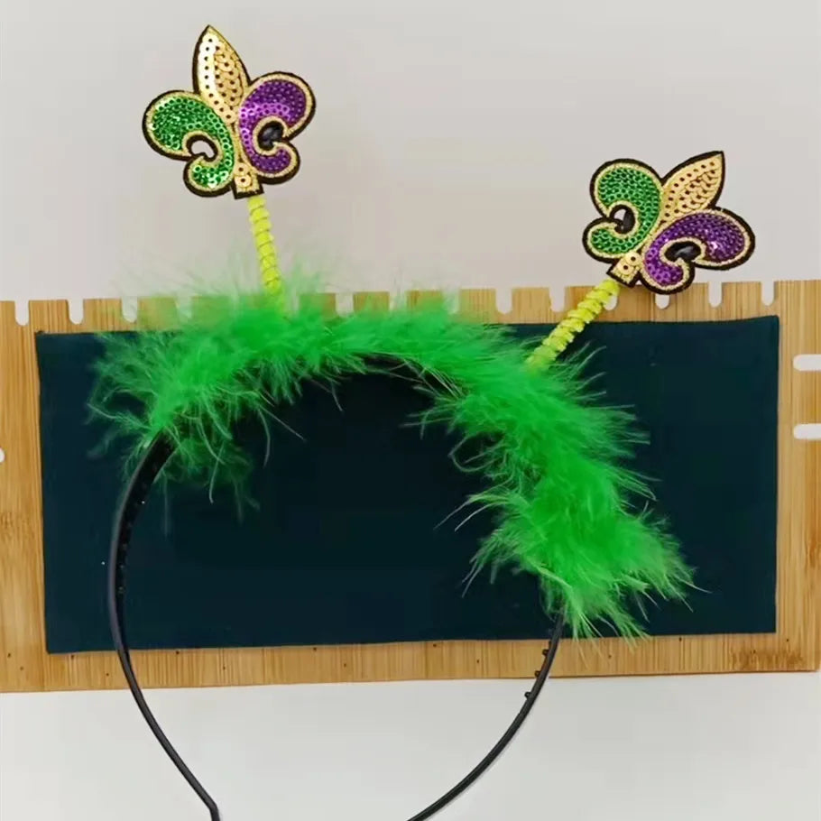 Carnaval Carnival Mini Clown Headband Adult Clown Hat Pompom Festival Props Headgear Carnival Green Yellow Purple Clown Headband