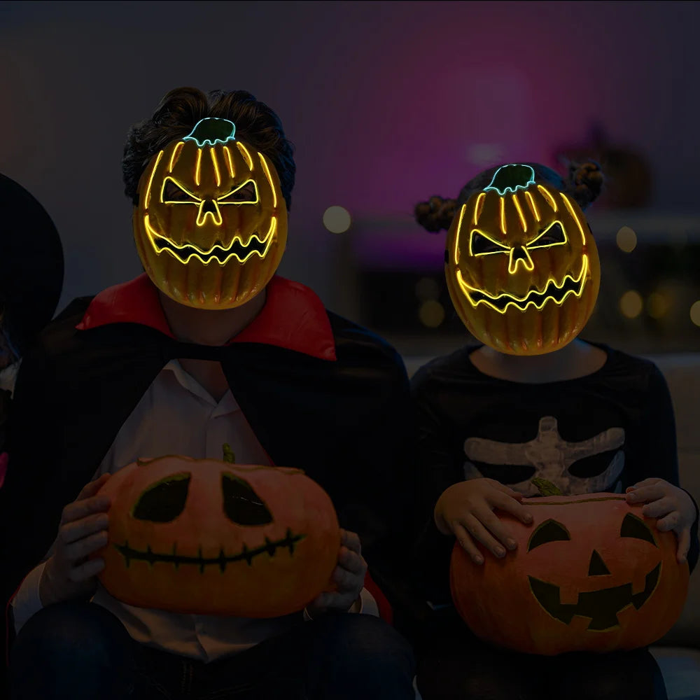 Halloween & Death Day Inventory Halloween Decorations Pumpkin Masks Led Halloween Pumpkin Neon Party Masks Mask Ball Halloween Pumpkin Masks