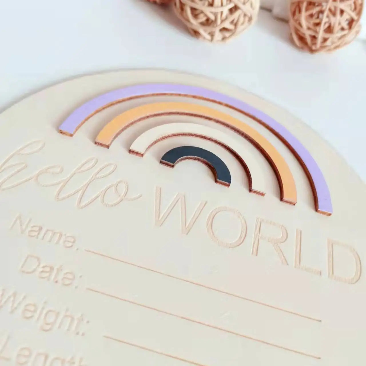 Birthday Party 2 Wooden Newborn Announcement Signs New Baby Boys and Girls Photography Props Nursery Decoration Baby Hands and Footprints Newborn Name Signs