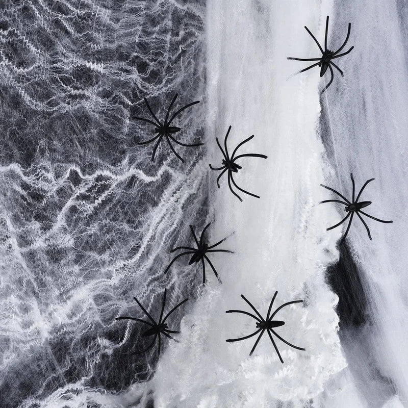 Halloween & Death Day Wholesale 20G Halloween Spider Webs Stretch Cobwebs with 2 Plastic Spiders for Halloween Indoor Outdoor Decorations