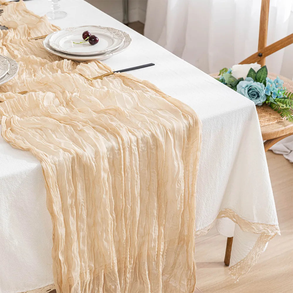 1 Wedding party, farmhouse decoration Washable cotton tablecloth Reusable cheesecloth Slide Christmas Wedding Arch Bohemian party gauze decoration