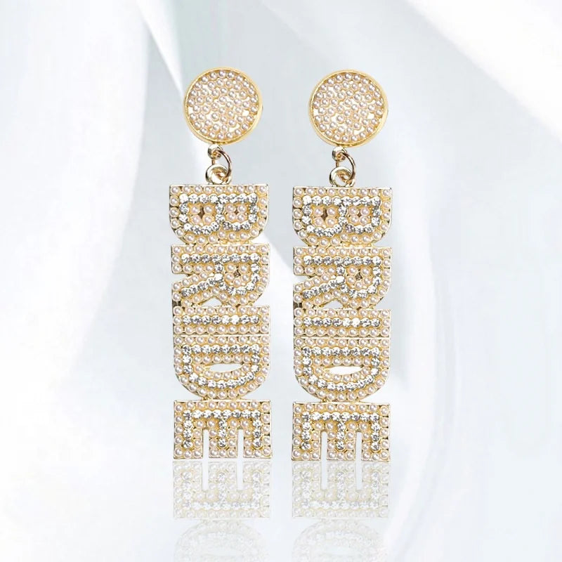 Bachelorette Party 1 Single Earrings Seed Beads Wedding Dress Earrings Bridal Earrings